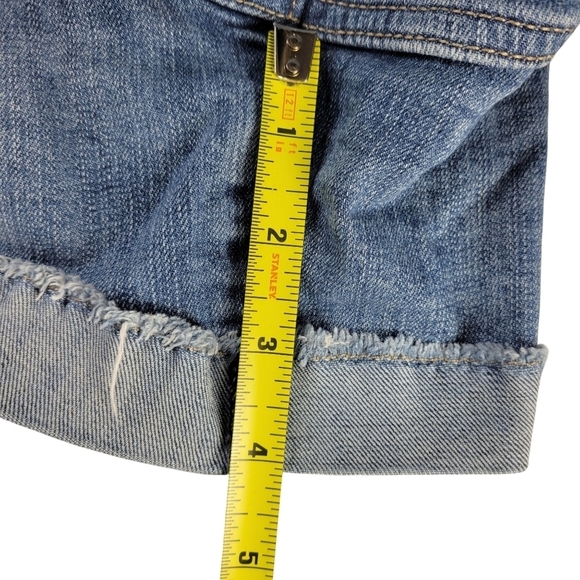 Torrid Jean Shorts 22 42X4 Blue Cut Off Cuffed Frayed Hem High Rise Denim - Picture 9 of 12